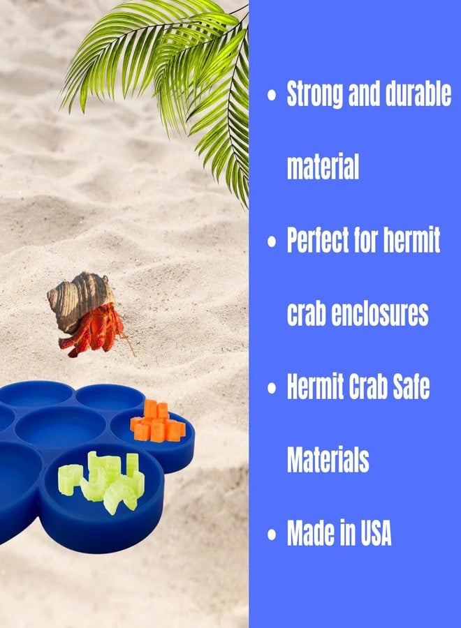 Chatelet Hermit Crab Feeder Dish | 7 Tray Dish for Crab or Snail Feeding | Mix & Match Crab Food | Made in USA (Blue, Circle) - Image 4